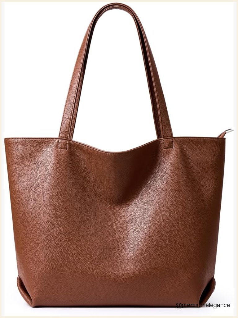 Vegan Leather Large Tote Bag Zip Closure Work Travel Hobo Shoulder Purse